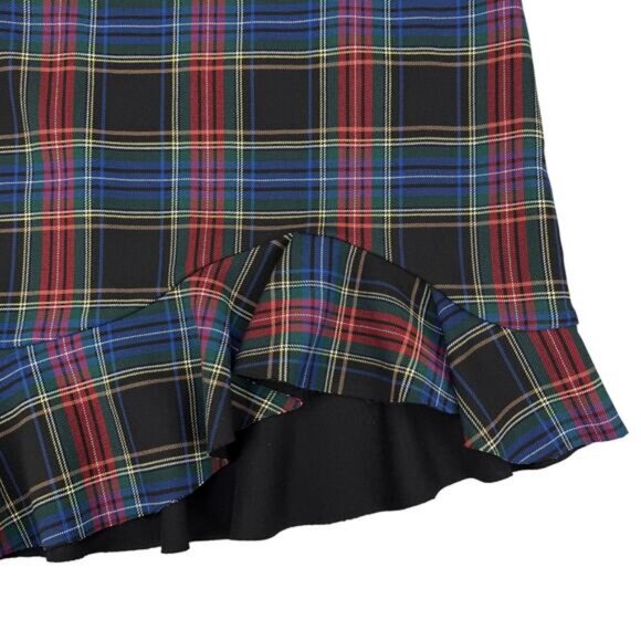 Zara Tartan Check Plaid Asymmetric Mini Skirt Size Small - Picture 4 of 7